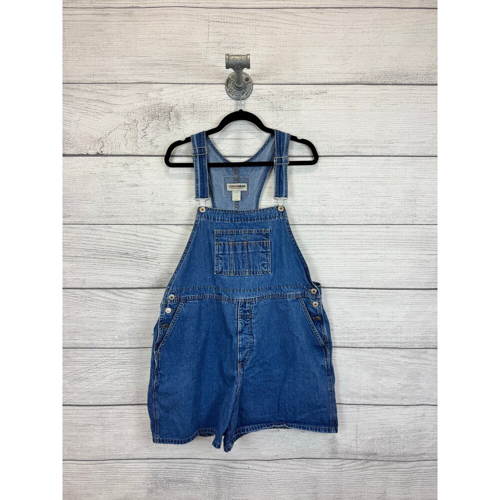 LONDONJEAN Denim Short Overalls Romper - Blue